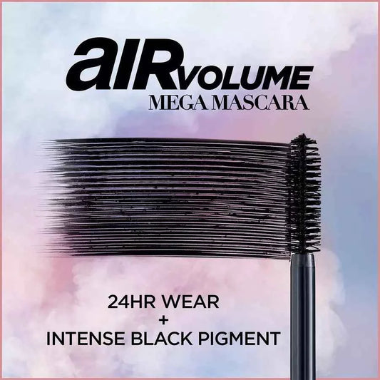 L'Oréal Paris Air Volume Mega Mascara Waterproof, Lightweight Blackest Black