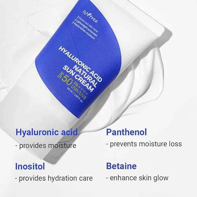 Isntree Hyaluronic Acid Natural Sun Cream SPF50+ PA++++ 50ml Brand: Isntree Isntree Hyaluronic Acid Natural Sun Cream SPF50+ PA++++ 50ml