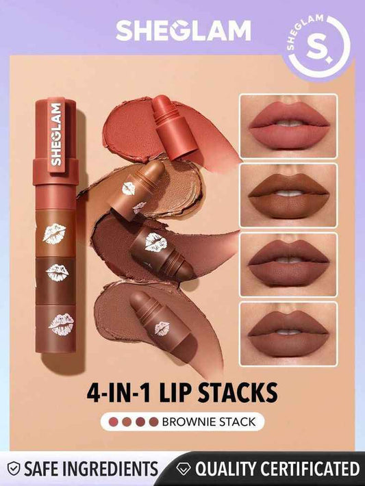 sheglam Mega Lip Stacks-Nude-Bare Stack 4 in 1
