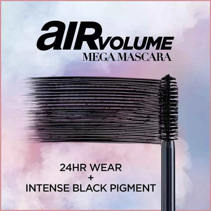 L'Oréal Paris Air Volume Mega Mascara Waterproof, Lightweight Blackest Black