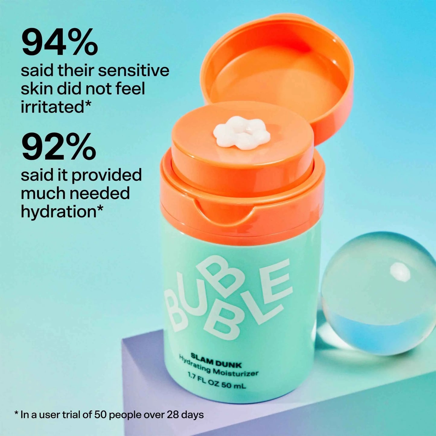 Bubble Skincare Slam Dunk Hydrating Face Moisturizer for Dry Skin