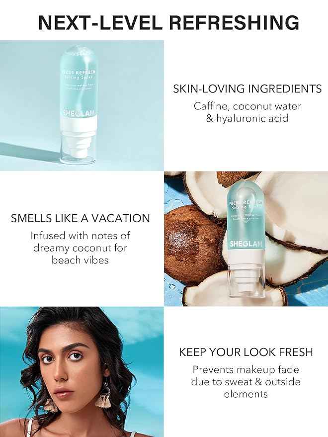 SHEGLAM Press Refresh Setting Spray Moisturizing Long Lasting Makeup Setting Spray Oil-