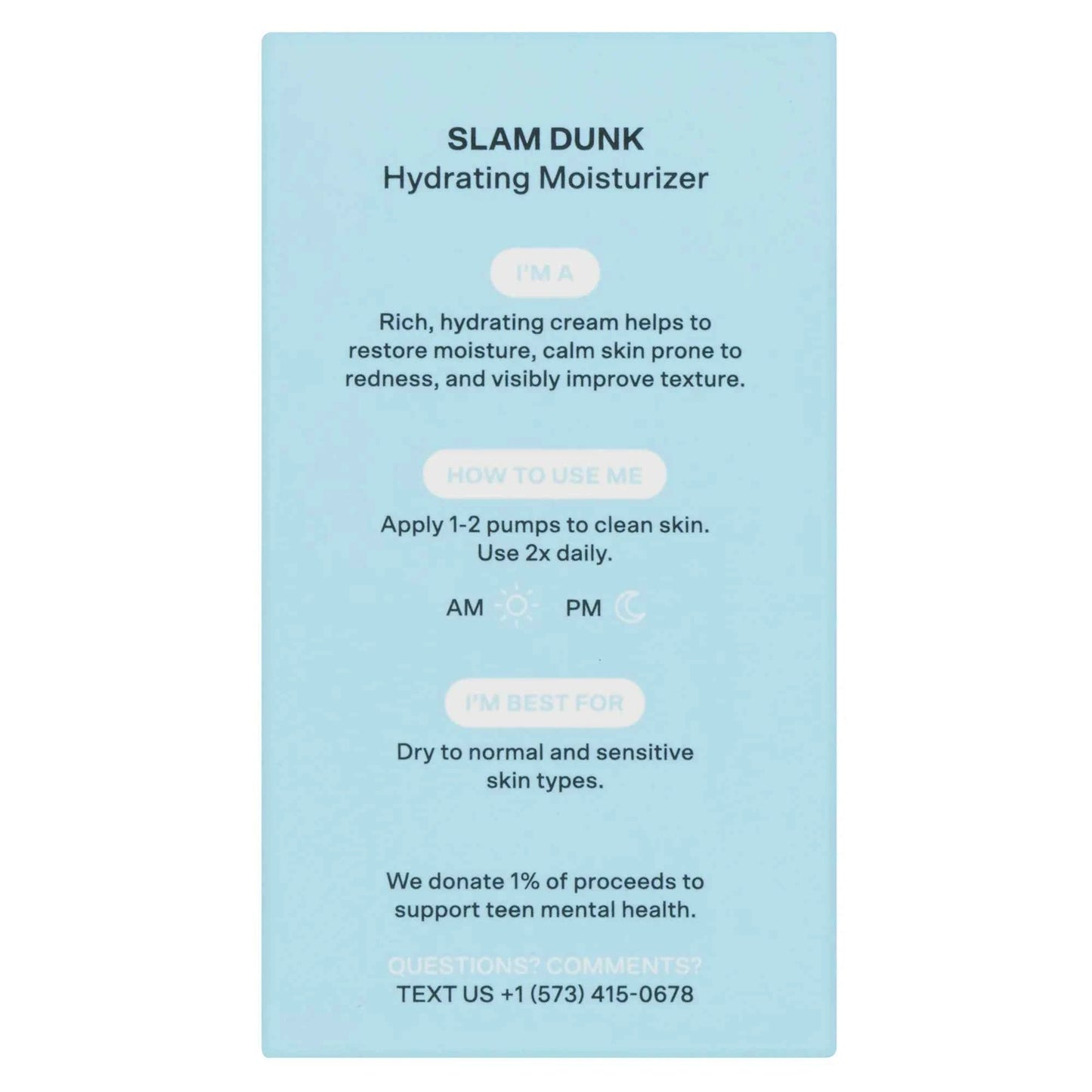 Bubble Skincare Slam Dunk Hydrating Face Moisturizer for Dry Skin
