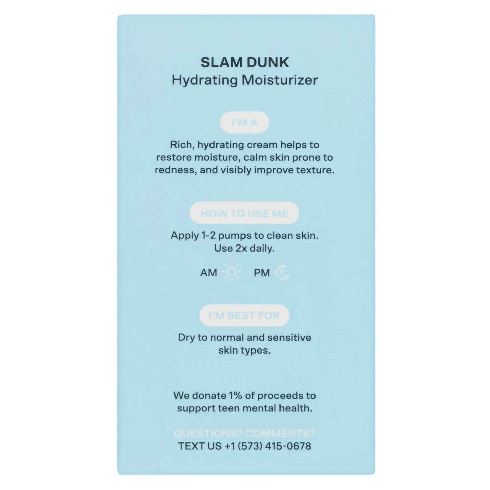 Bubble Skincare Slam Dunk Hydrating Face Moisturizer for Dry Skin